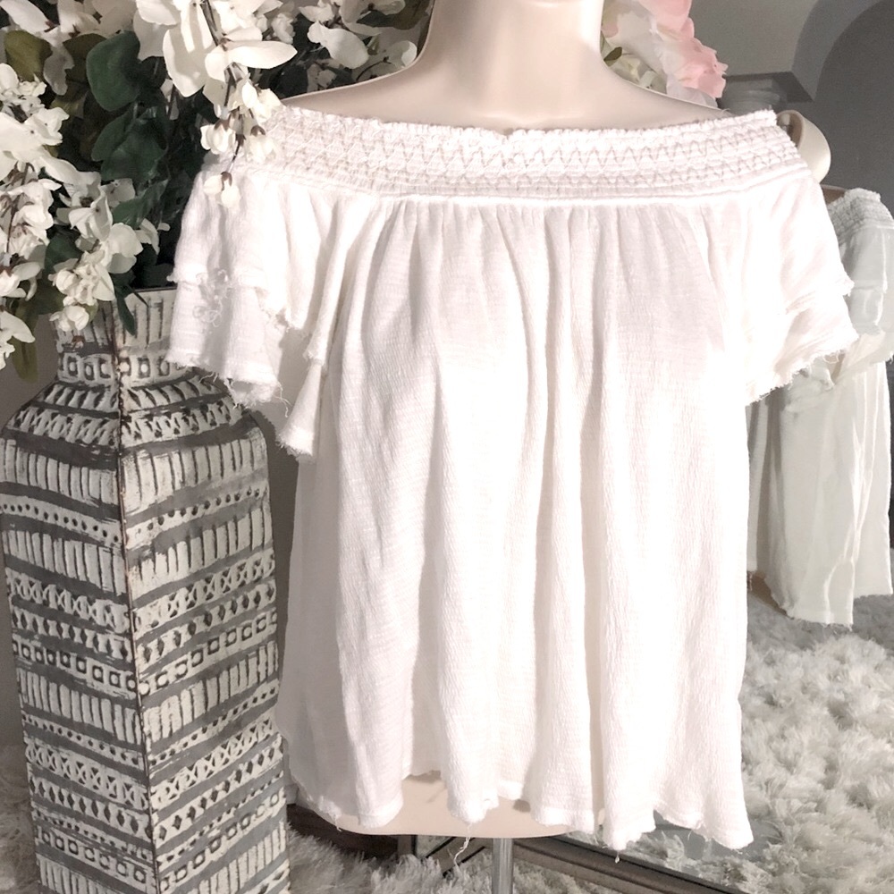 American Rag Off the Shoulder White top